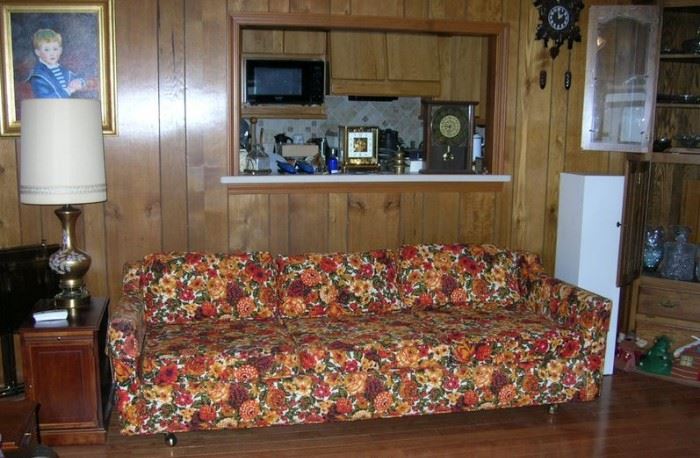 A retro floral sofa that just rocks.
