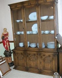 Inside the china cabinet is Noritake "Lucille" china with lots of serving pieces.