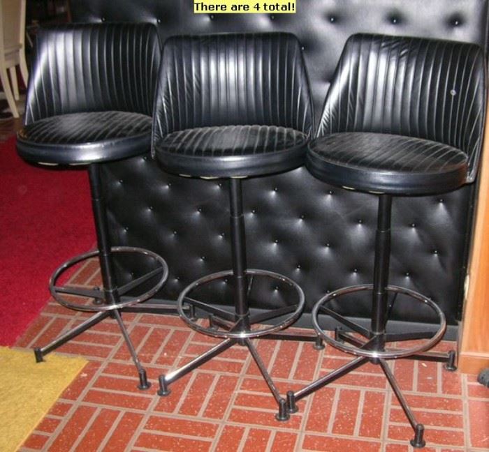 Retro bar stools -- there are 4 in total.