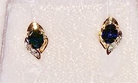 14k sapphire studs.
