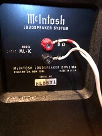 McIntosh ML-1C  pair Loudspeakers