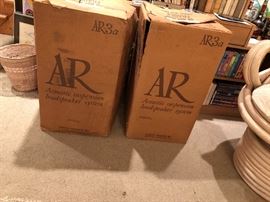 Pair AR-3a speakers, 1 as is and 1 good with cigarette burn on top