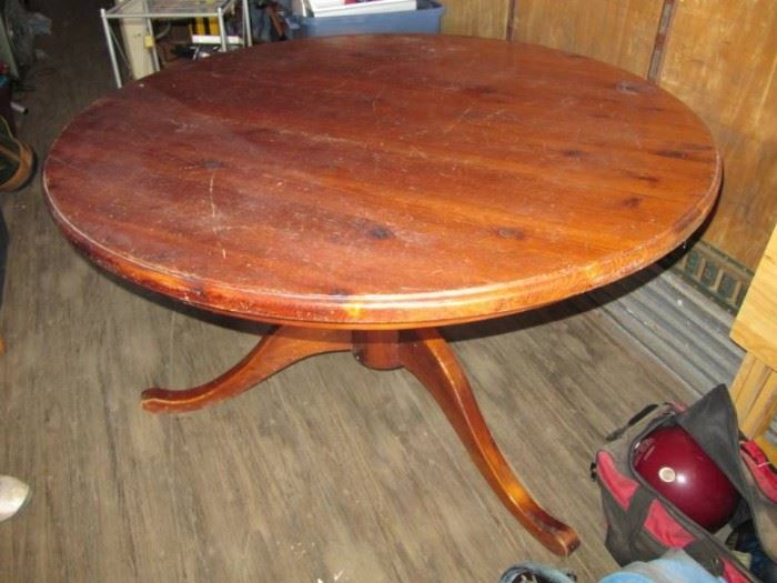 48 all wood table with pedestal