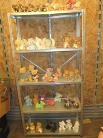 Metal shelf with 64 FIGURES includes 4 bobble head ...