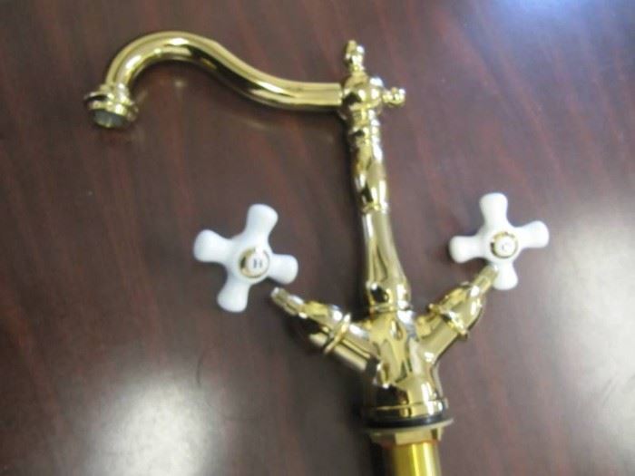 New Gold Faucet With White Handles
