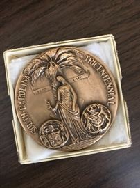 Bronze SC state seal paperweight 