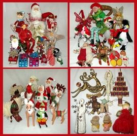 Loads of Christmas Decorations including a Good Collection of Anna Lee Pieces and Magical Wreath Company Fairies and Elves 