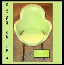 Showing 1 of a Set of 4 Sintesi Italian  Mid Century Modern Plastic Stackable Chairs, c.1950