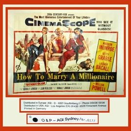 How to Marry a Millionaire Poster, AGI Sydney Printed in Germany 