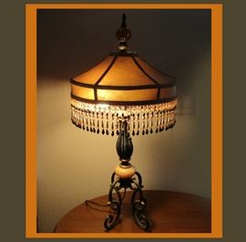 Very Attractive Lamp with Beaded Shade