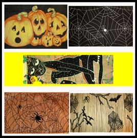 Really Nice Holiday and Seasonal Runners and Fabrics; Groovy Halloween Table Runners