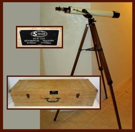 Stellar Astronomical Telescope with Wooden Case and 4 Extra Lenses