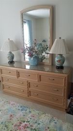 Thomasville Dresser & Asian Lamps