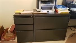 Steel Herman Miller leneral and 3 draw file cabinets.