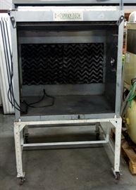 Self Contained Indoor Specialty Paint Booth, Explosion Proof Lights, Triple Filter, No Venting Needed, With Stand and Extra Filters, 120V, Unit is 42" x 42" x 42", Rolling Stand is 28"H