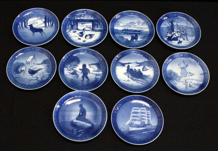 Royal Copenhagen Christmas Plates Years 1960-1969, Total Qty 10