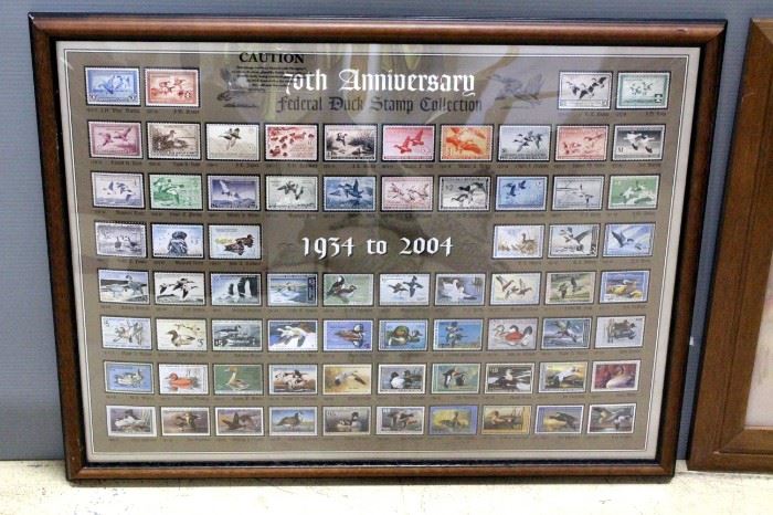 70th Anniversary Federal Duck Stamp Collection 1954-2004 Picture, 24" x 31" And Deer Print, 24" x 20"