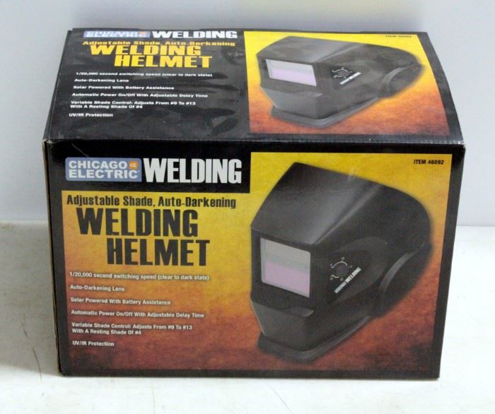 Chicago Electric Adjustable Shade, Auto-Darkening Welding Helmet In Original Box