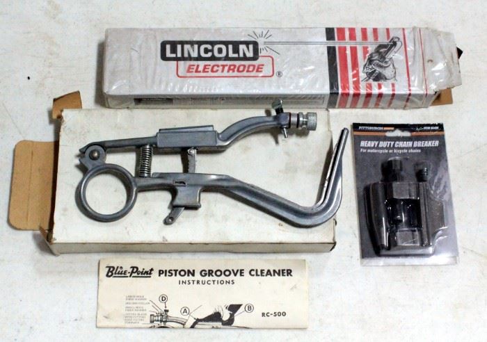 Pittsburgh Item 66488 Heavy Duty Chain Breaker, Lincoln Electrode Fleetweld 47 3/32 And Blue-Point Piston Groove Cleaner With Instructions