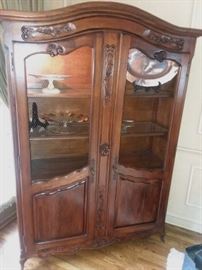 Wood Carved China Cabinet