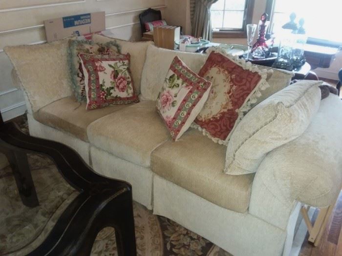 One of Pair of Sofas with Cushions and Accent Pillows