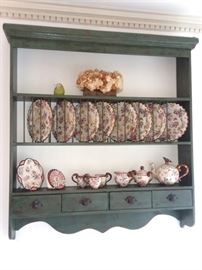 MacKenzie Childs Dishware, Floral Decorative, and Wall Shelf