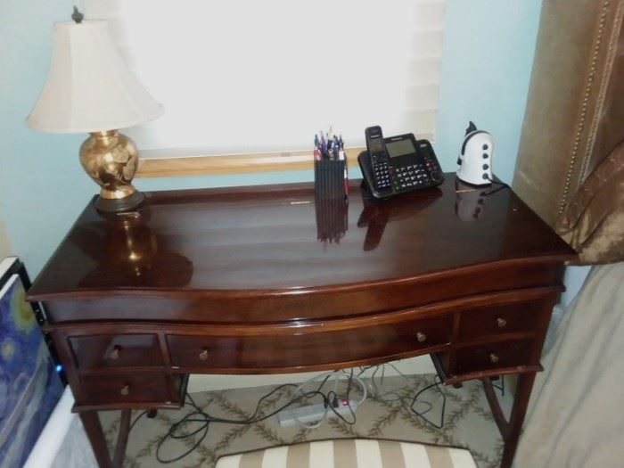 Writing Desk and Lamp
