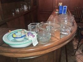 Assorted Glassware and Chip 'n Dip Bowl