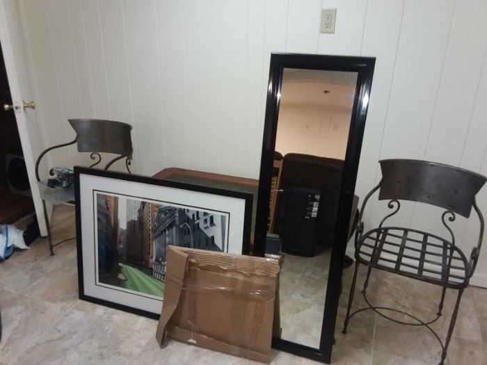 Pair of Chairs, Art and Mirror