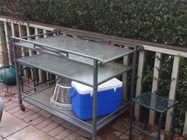 Cart on Casters, Coolers and Side Tables