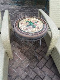 Pretty Tiled Round Side Tables