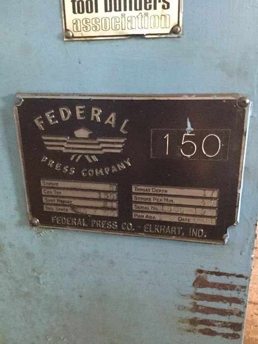 Federal Press faceplate and info.   