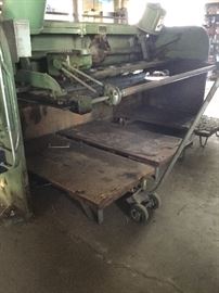 Industrial carts and backside of Cincinnati Shear 