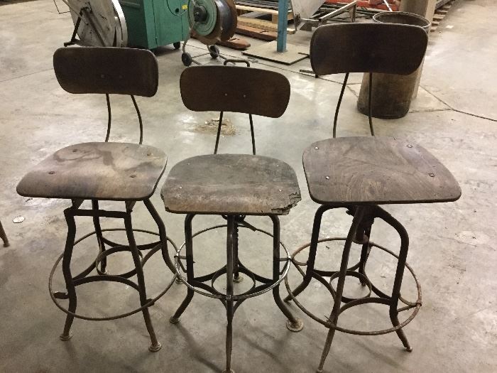 Vintage drafting stools 