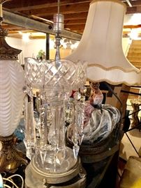 Beautiful crystal hand cut vintage lamp