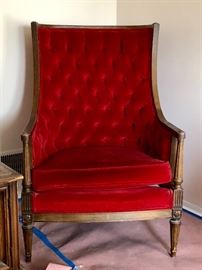Mid century velvet chair