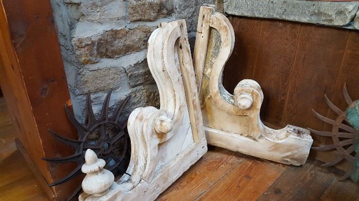 Antique Architectural Salvage - Pair of Large Corbels (one acorn missing -- Can be replaced)
