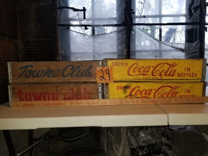 Set of 4 Vintage Coca-Cola and Towne Club Crates https://ctbids.com/#!/description/share/73191