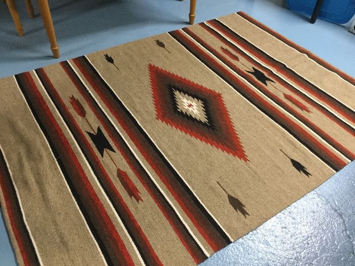 Navajo Style wool area rug...82” x 63”