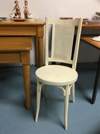 Vintage wood cottage chair with cane back