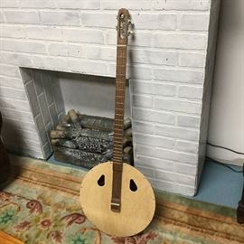 Handmade 4-string stainless bowl guitar