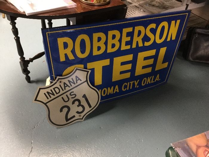 Indiana 231 sign. Robberson Steel sign.