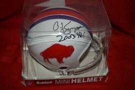 O.J. SIMPSON AUTOGRAPHED MINI HELMET
