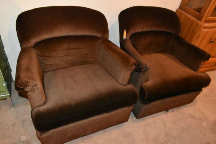 UPHOLSTERED BROWN CHAIRS