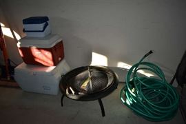 COOLERS, FIRE PIT, HOSE