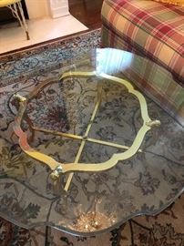 Vintage Lebarge Solid Brass and Glass coffee table