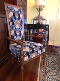 Pair of Tall Hollywood Regency Arm Chairs