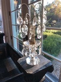 Pair Vintage Hollywood Regency Cut Crystal lamps