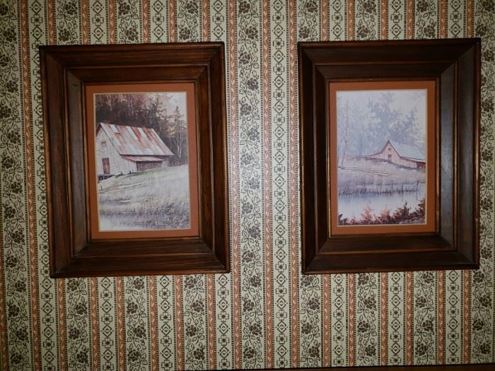 Framed farm prints