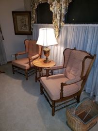 Living room side chairs, lamp (table NFS)